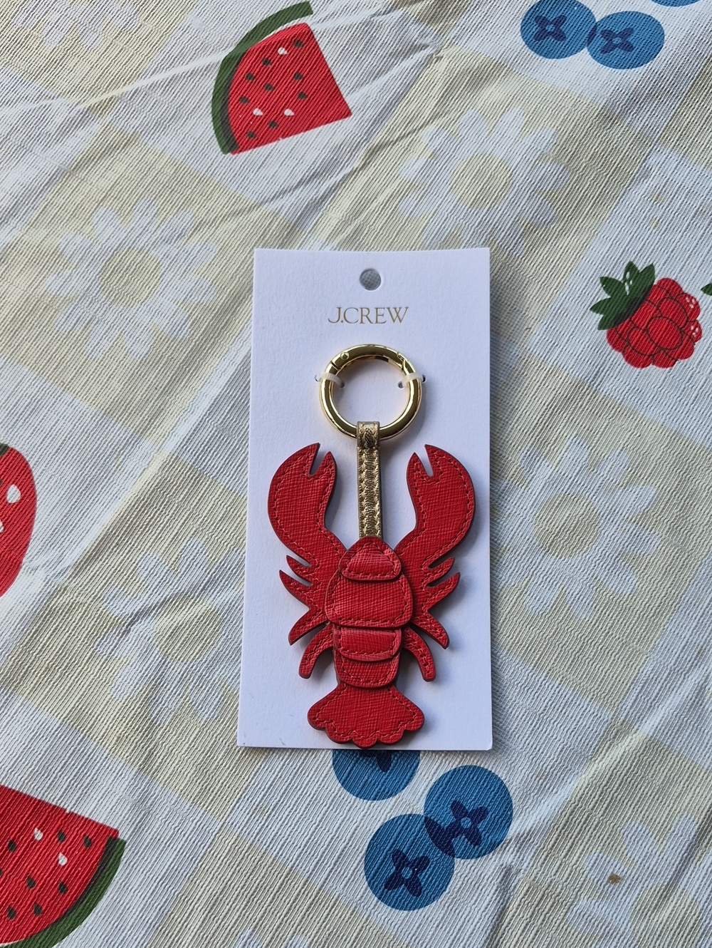 J. CREW 🦞 Saffiano Leather LOBSTER 🦞 BAG CHARM/KEY CHAIN 🌊 NWT ♥️ $45 Retail!